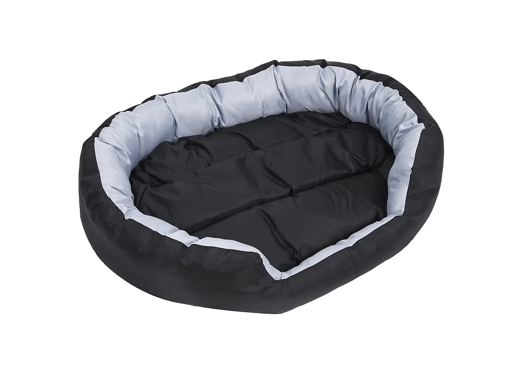 Coussin réversible lavable pour chien Gris et noir 110x80x23 cm