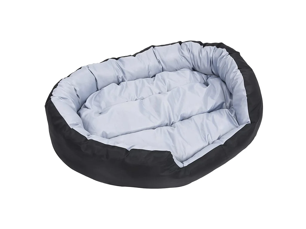 Coussin réversible lavable pour chien Gris et noir 110x80x23 cm
