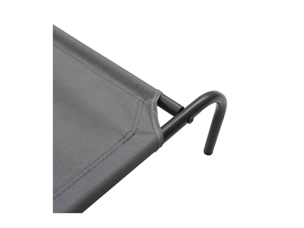 Lit surélevé pour chien gris 90x50x20 cm tissu oxford et acier