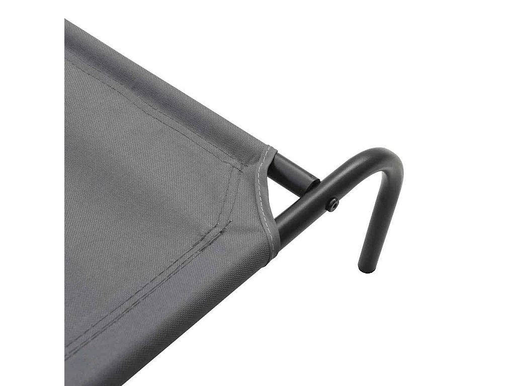 Lit surélevé pour chien gris 90x50x20 cm tissu oxford et acier