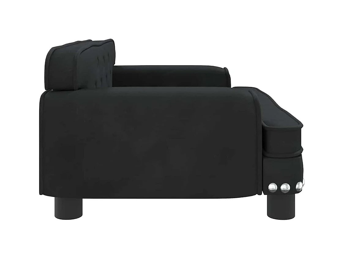 Cama para perros de terciopelo negra 70x45x30 cm