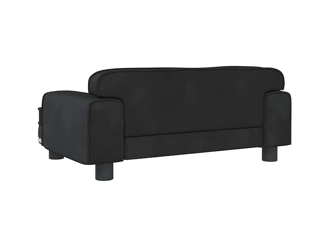 Cama para perros de terciopelo negra 70x45x30 cm