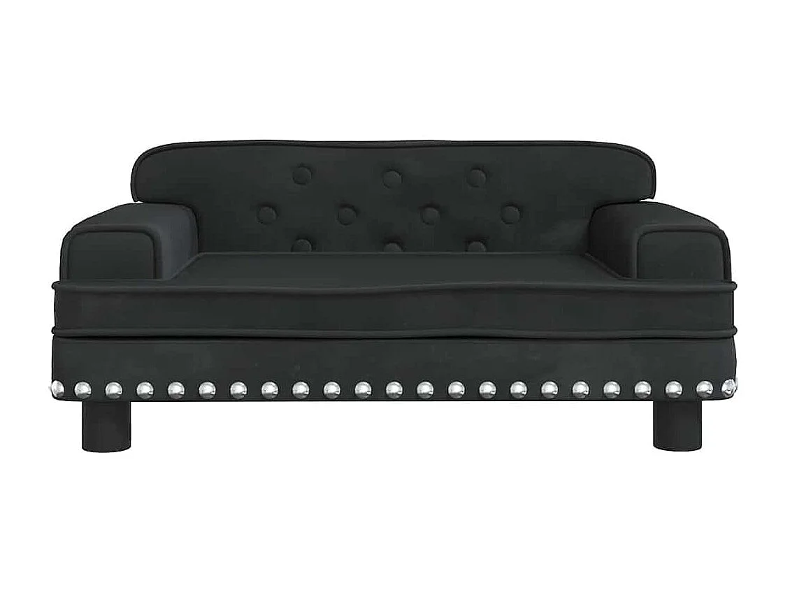 Lit pour chien noir 70x45x30 cm velours