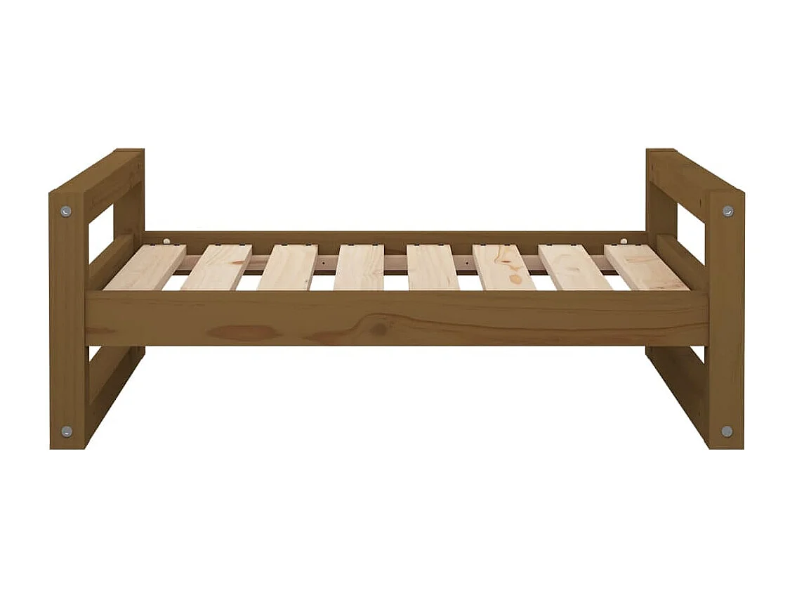 Lit pour chien Marron miel 75,5x55,5x28 cm Bois de pin solide