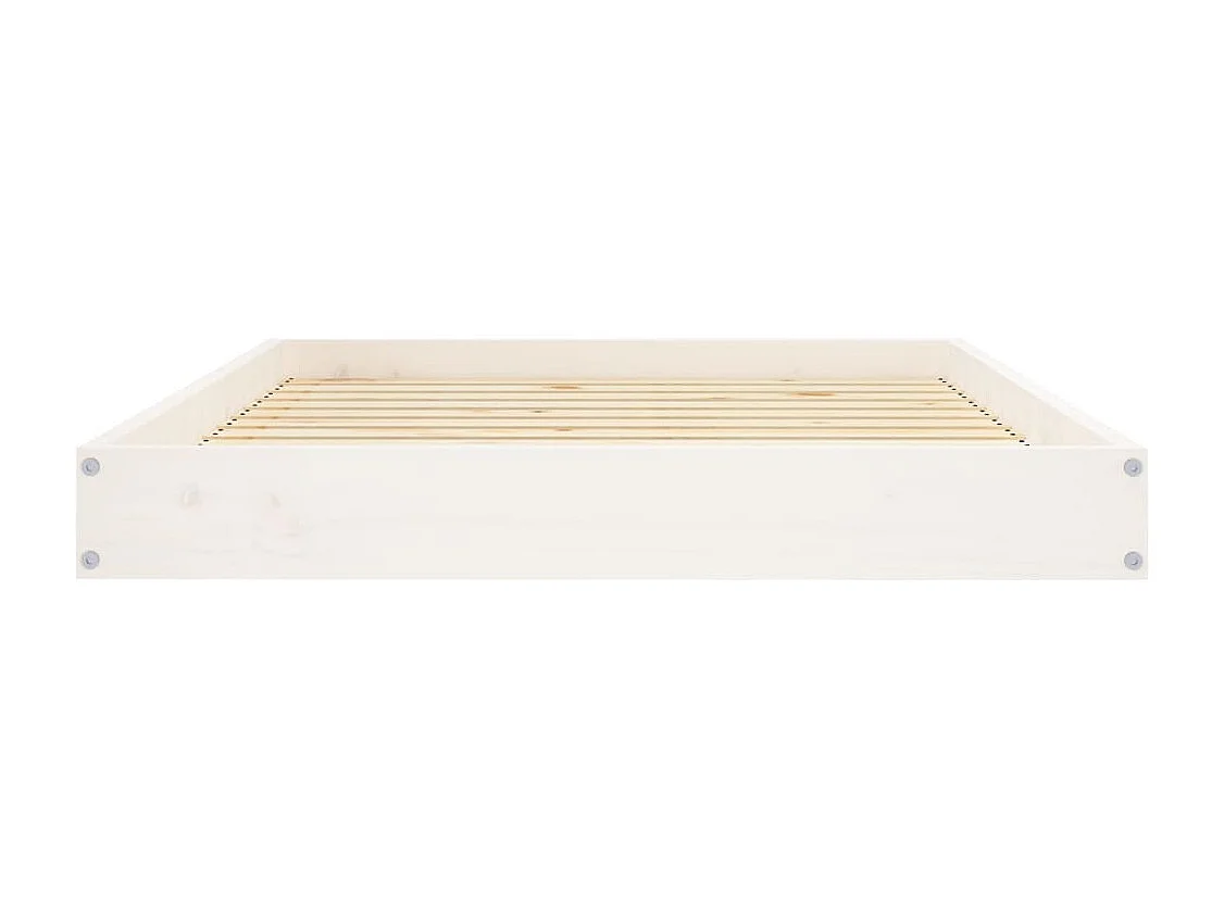 Cama para perros madera maciza de pino blanco 101,5x74x9 cm