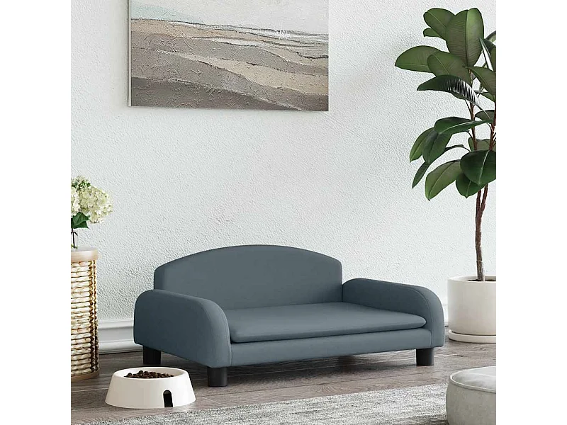 Cama para perros de tela gris oscuro 70x45x30 cm