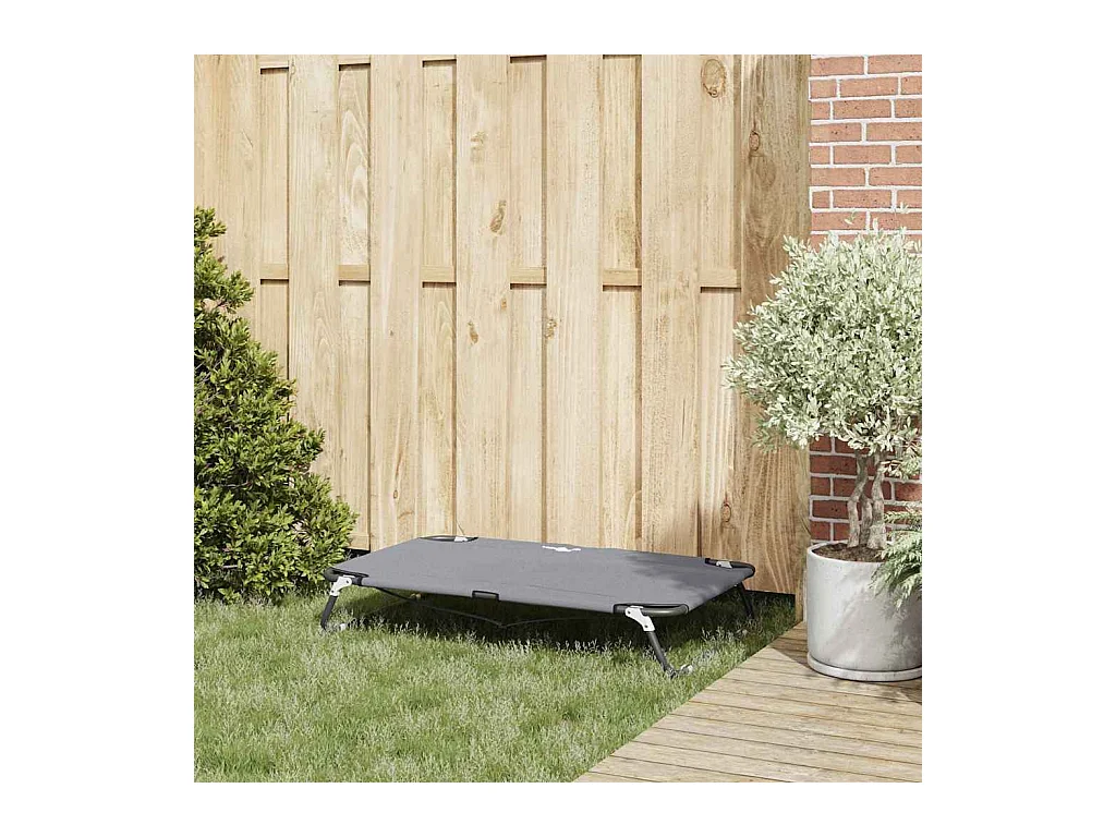 Cama para perro Gris Claro 105 x 65 x 18 cm Tela Oxford y Acero