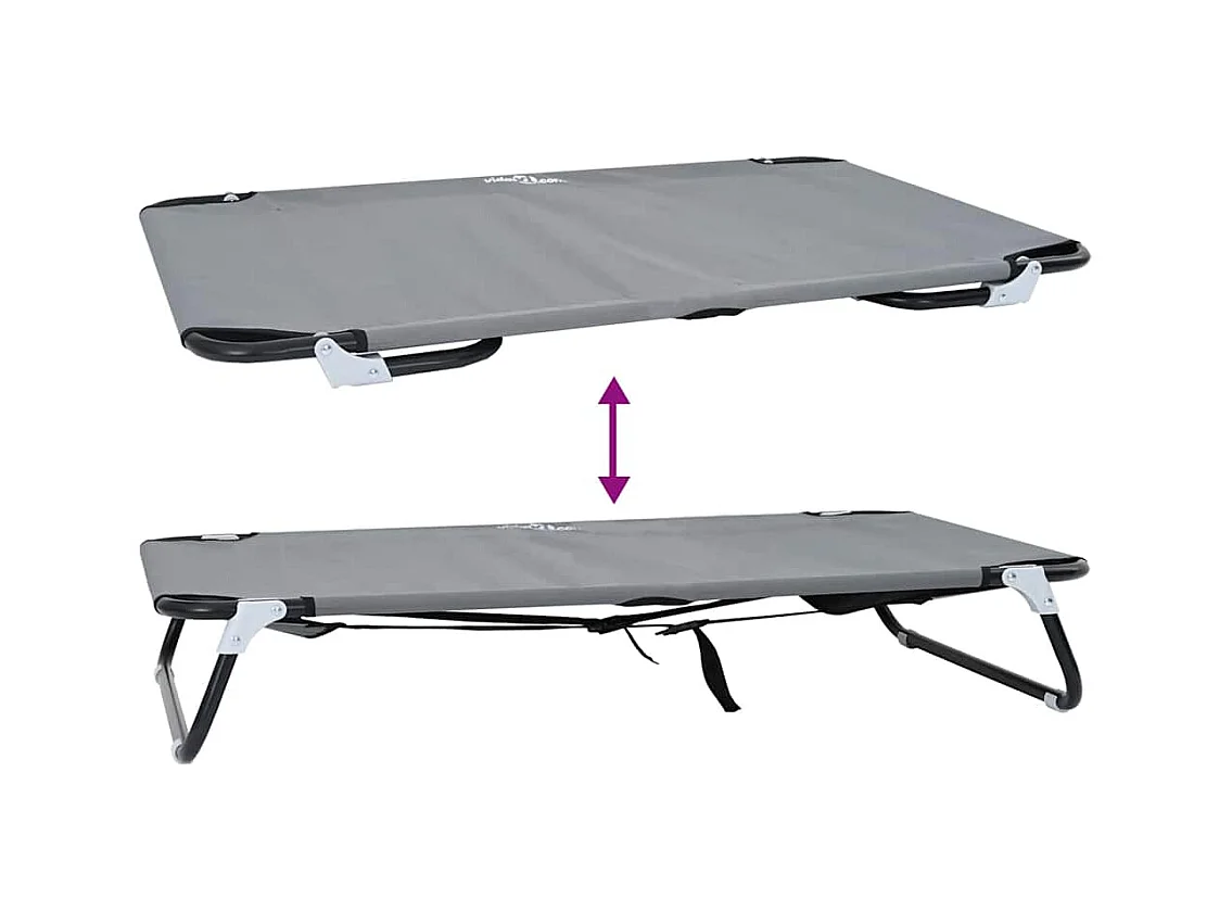 Cama para perro Gris Claro 105 x 65 x 18 cm Tela Oxford y Acero