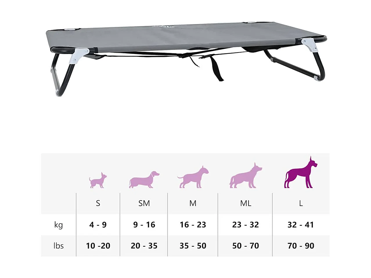 Lit pour Chien Gris clair 105 x 65 x 18 cm