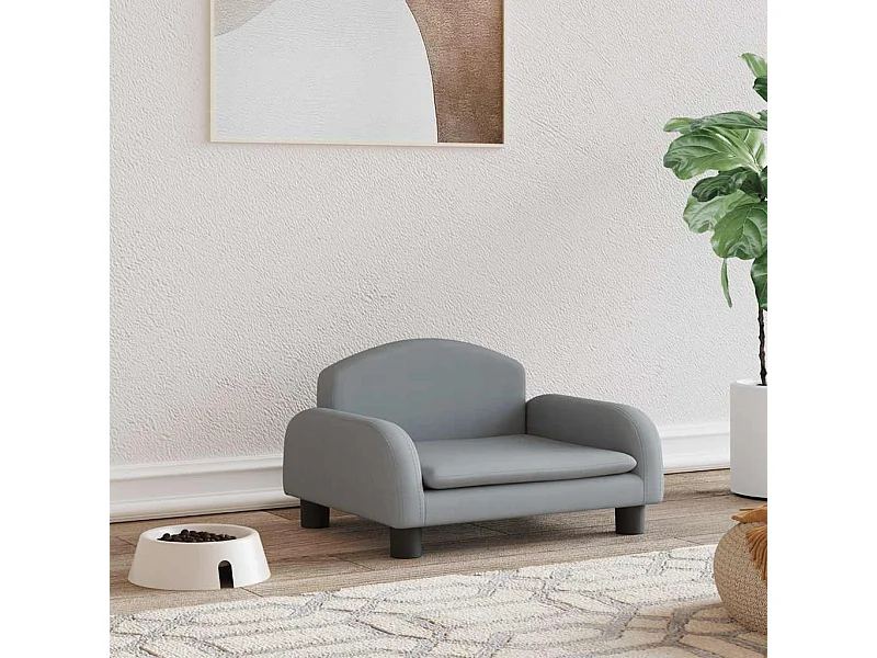 Lit pour chien gris clair 50x40x30 cm tissu