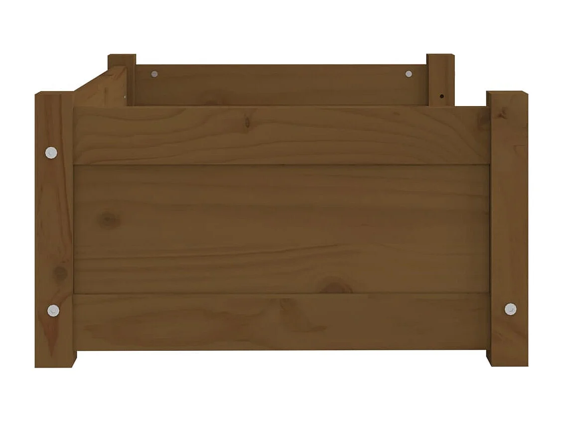 Lit pour chien Marron miel 65,5x50,5x28 cm Bois de pin solide
