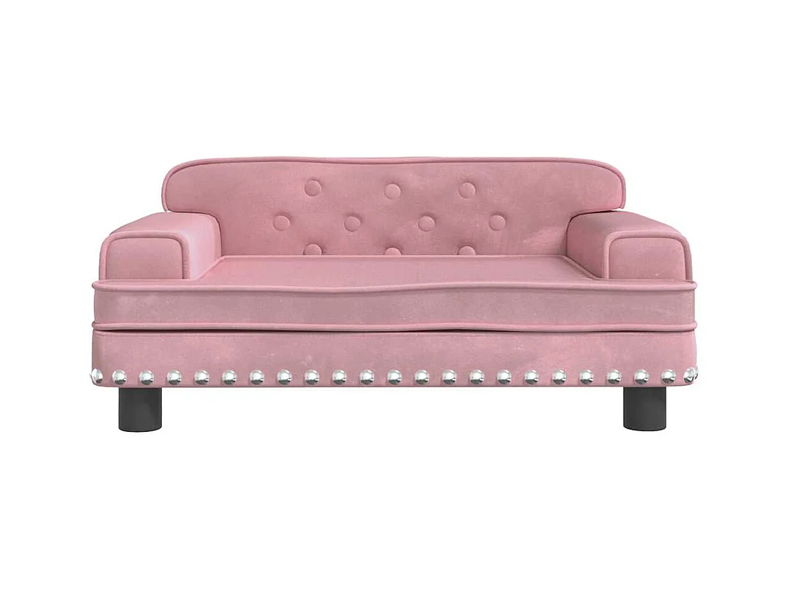 Cama para perros de terciopelo rosa 70x45x30 cm