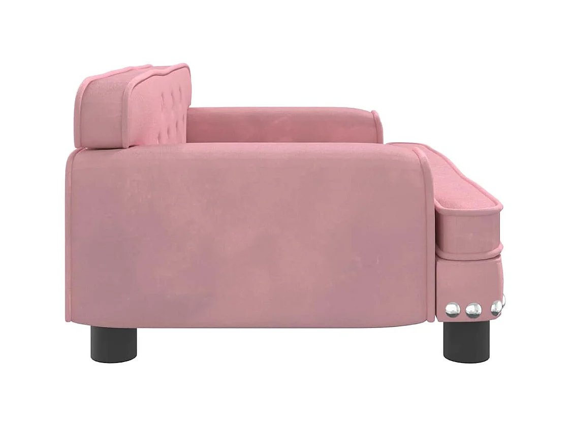 Cama para perros de terciopelo rosa 70x45x30 cm