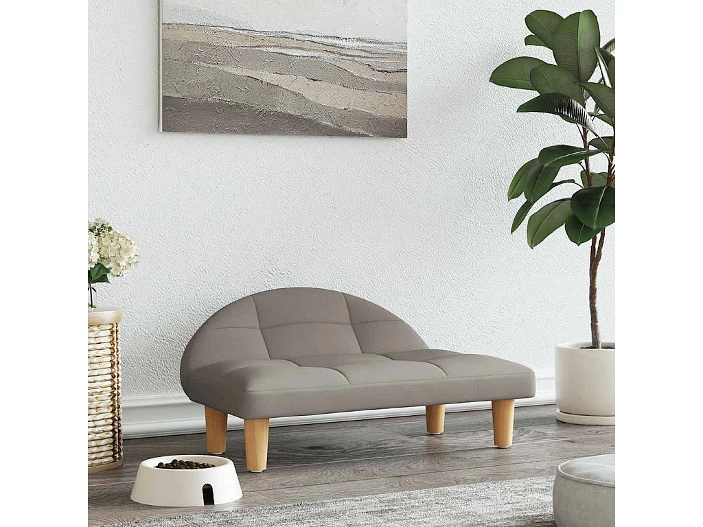 Lit pour chien taupe 70x52x30 cm tissu