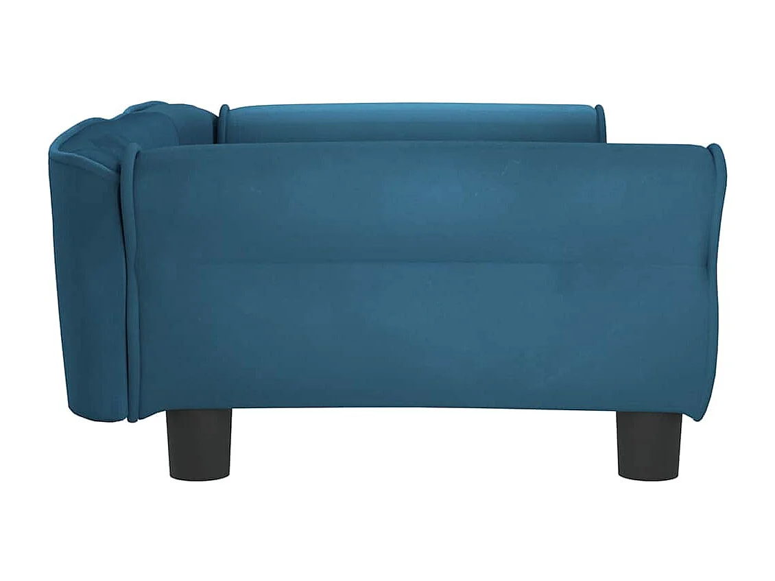 Lit pour chien bleu 95x55x30 cm velours