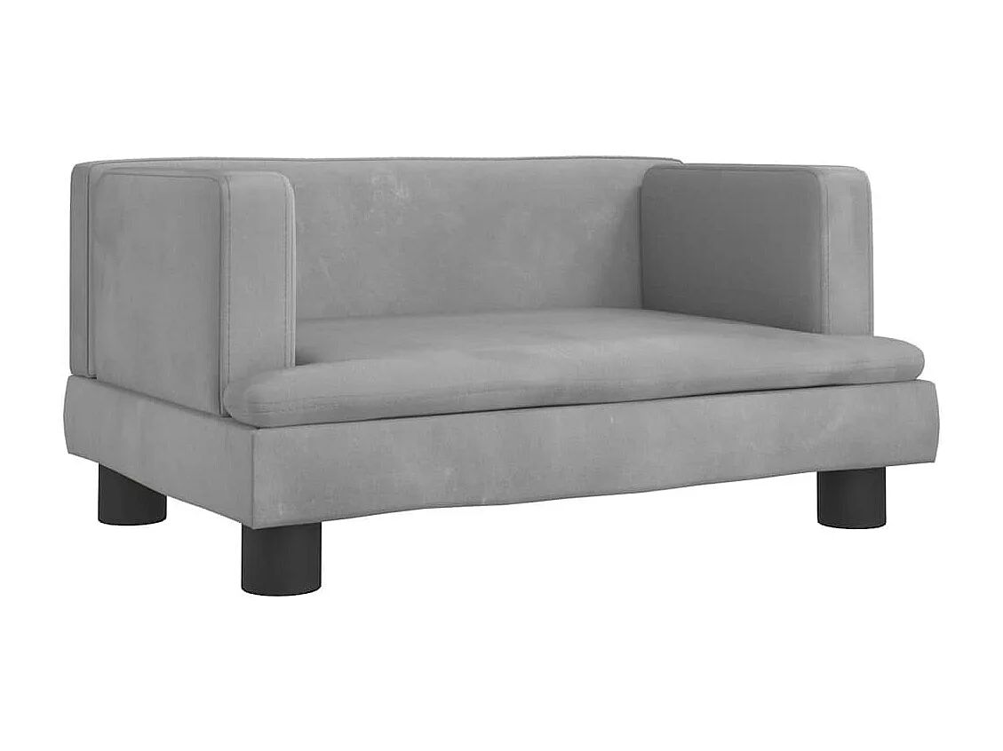 Lit pour chien gris clair 60x40x30 cm velours