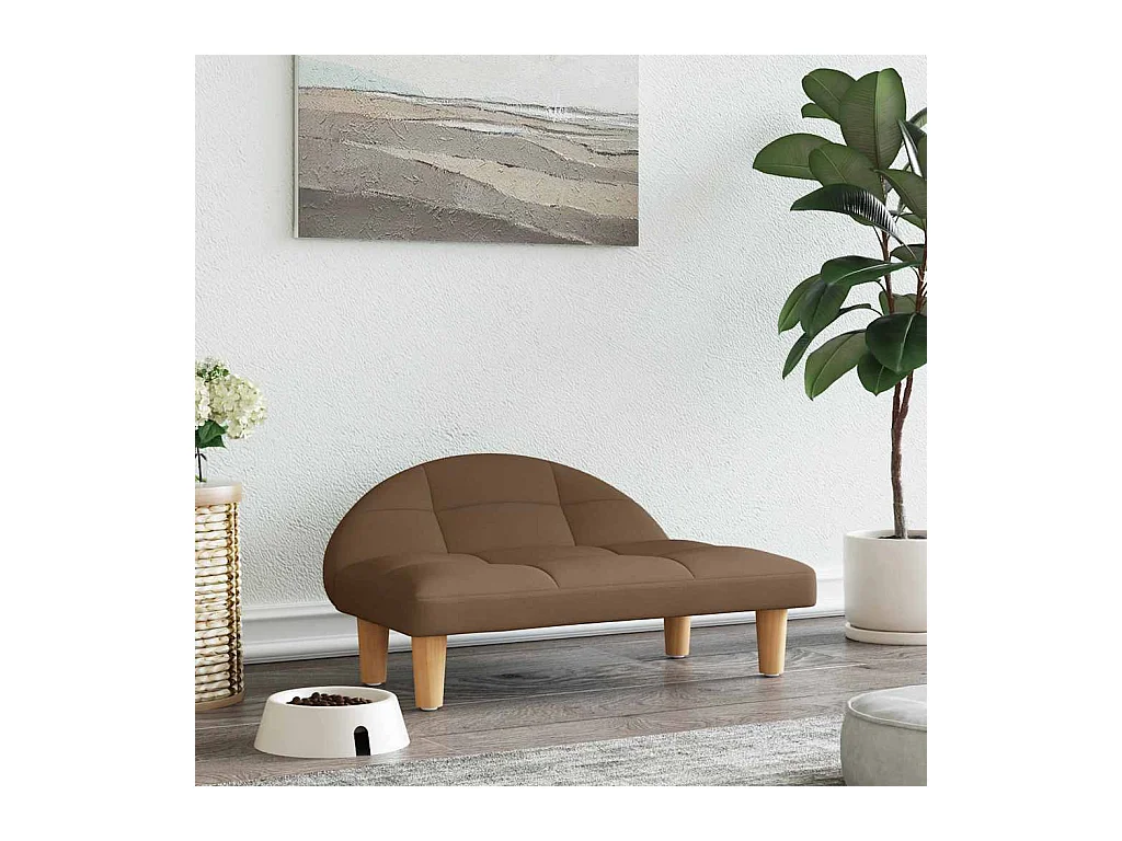 Lit pour chien marron 70x52x30 cm tissu