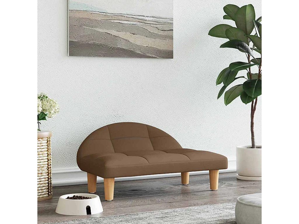 Cama para cães 70x52x30 cm tecido castanho