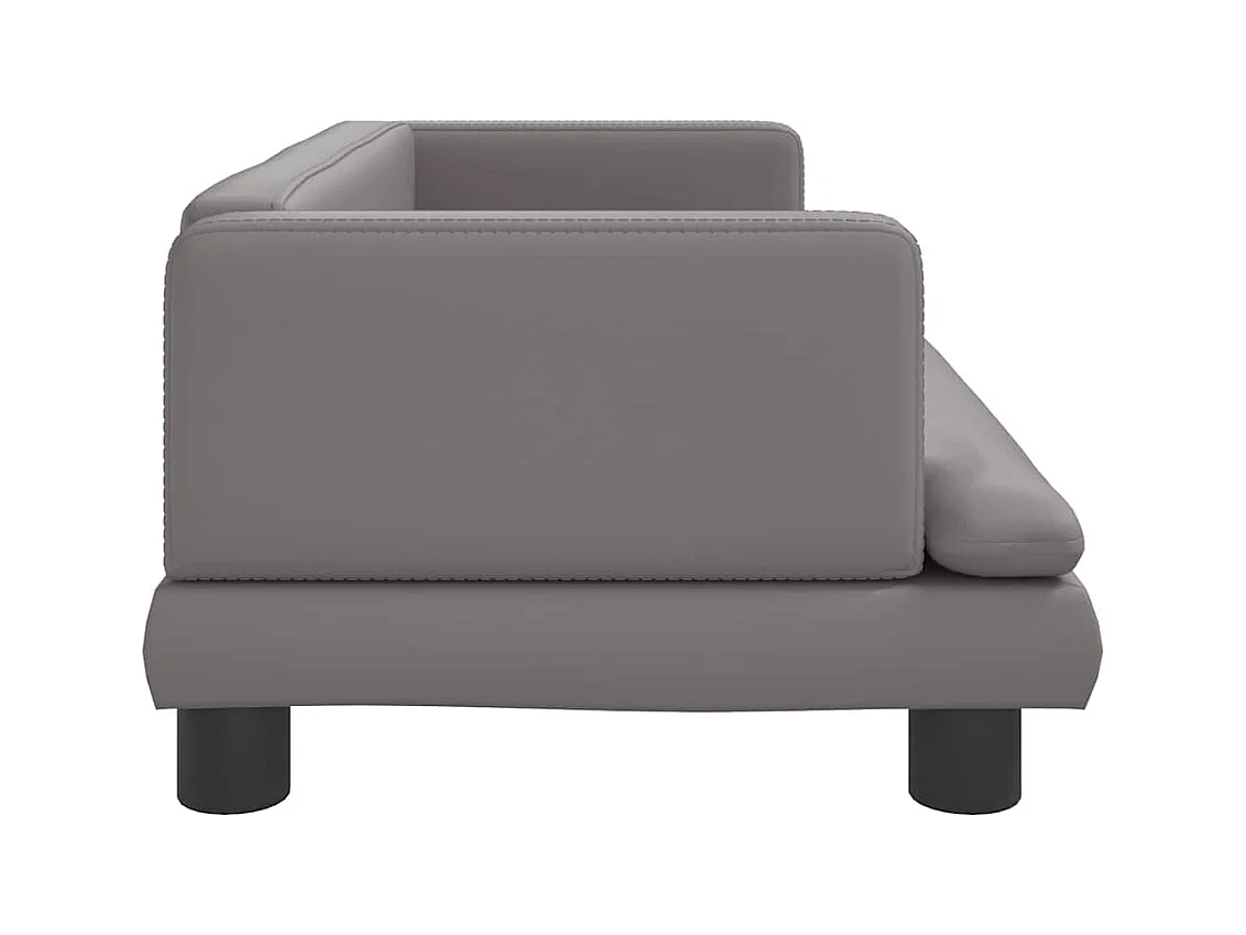 Cama para perros de cuero sintético gris 80x45x30 cm