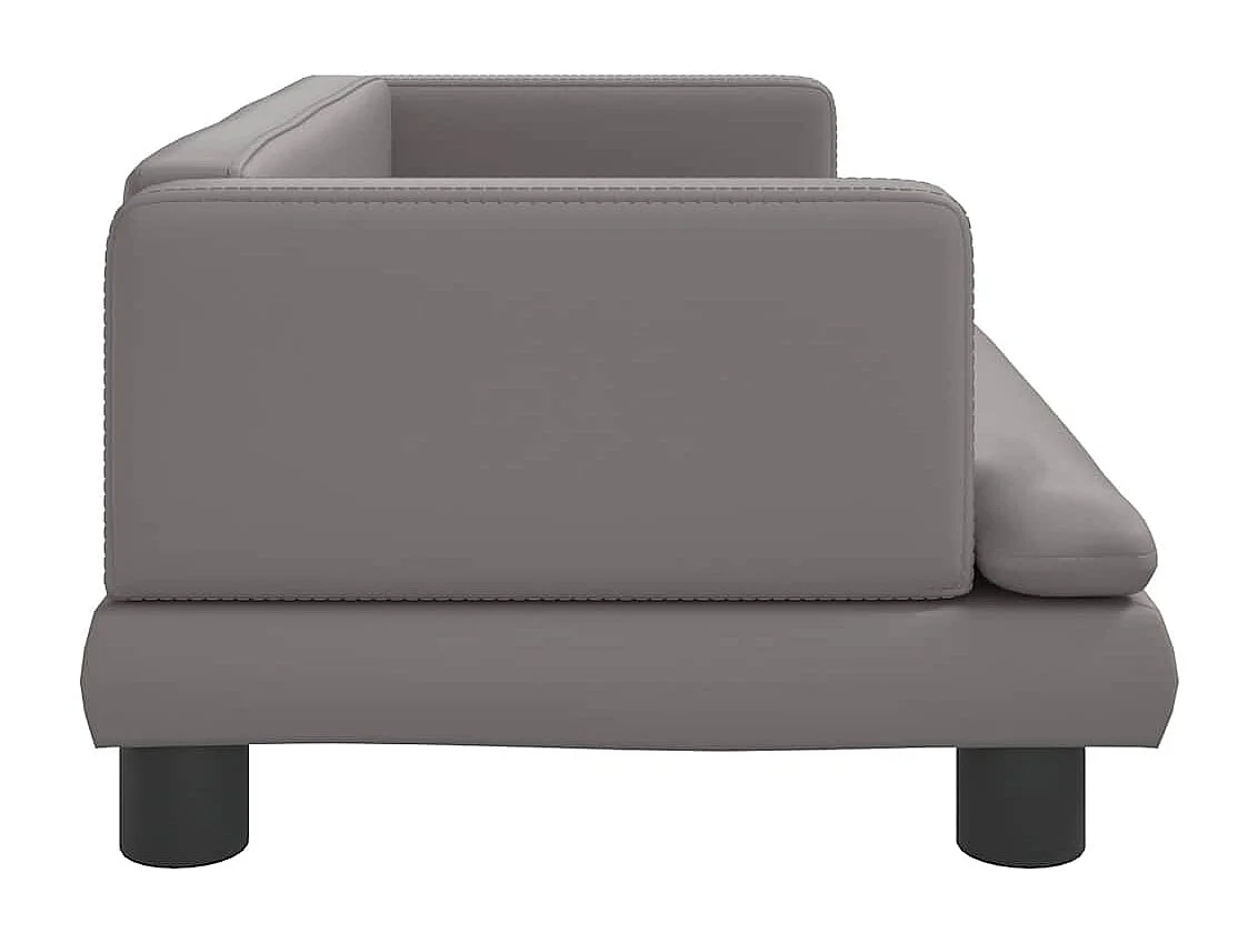 Lit pour chien gris 80x45x30 cm similicuir