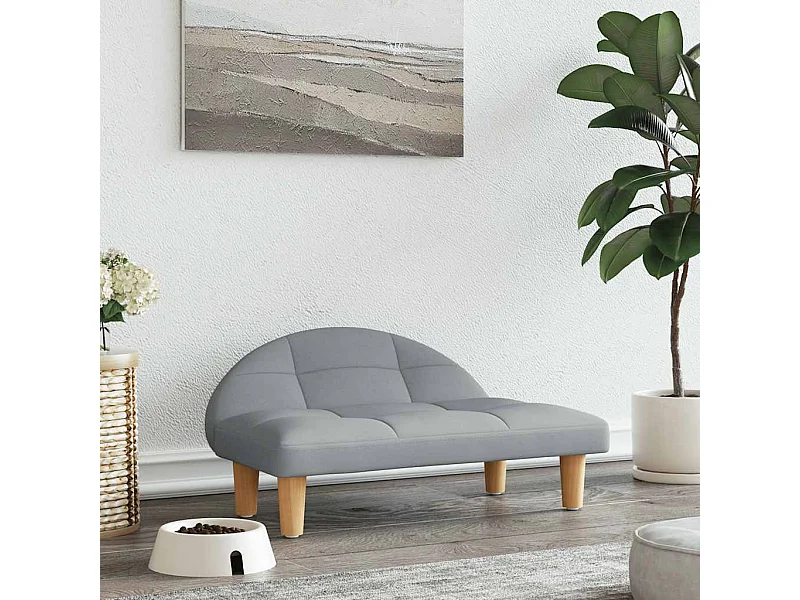 Cama para perros de tela gris claro 70x52x30 cm