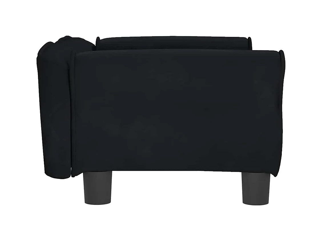 Cama para perros de terciopelo negra 70x45x30 cm