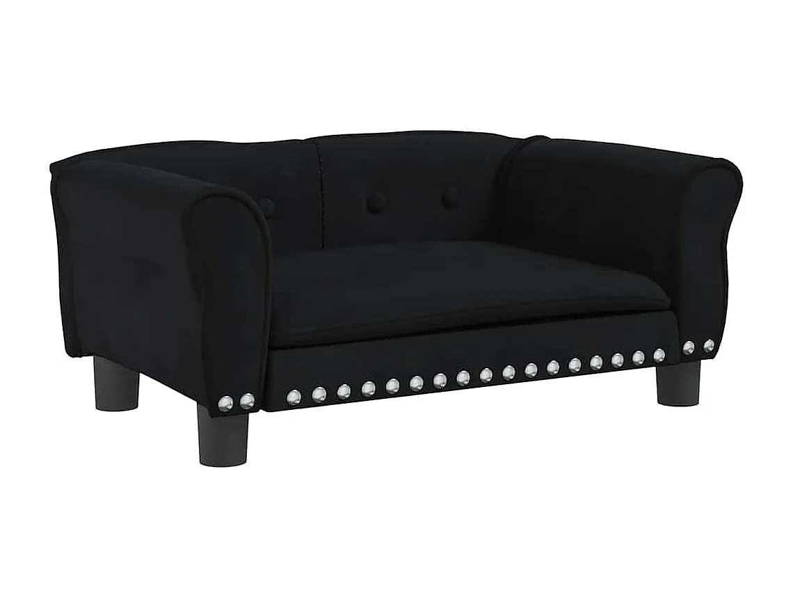 Lit pour chien noir 70x45x30 cm velours