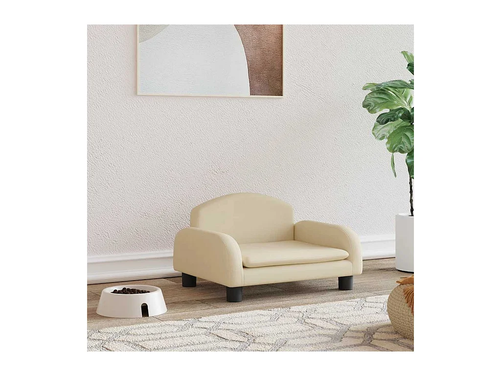 Cama para cães 50x40x30 cm tecido cor creme