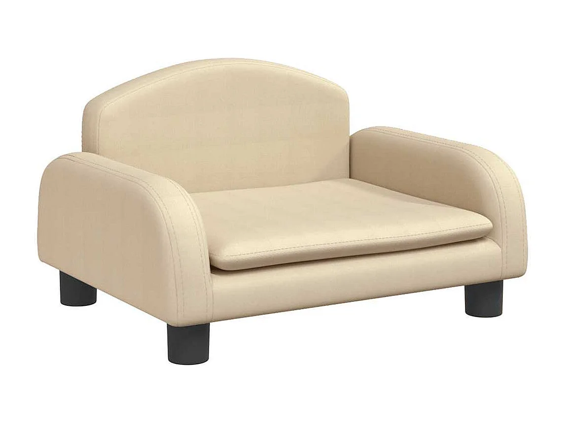 Lit pour chien crème 50x40x30 cm tissu