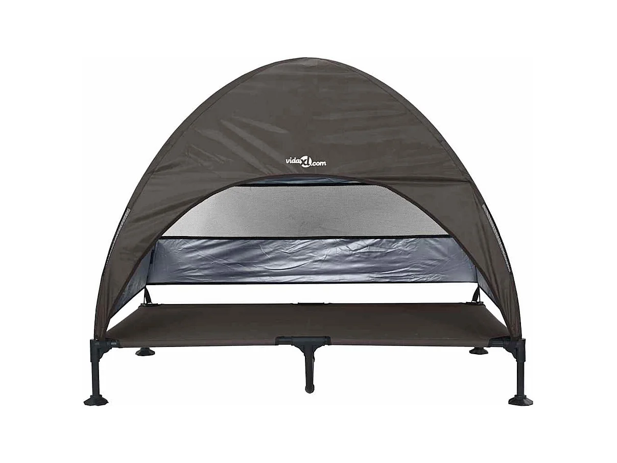 Lit surélevé pour chien Marron 127 x 81 x 108 cm Tissu et acier