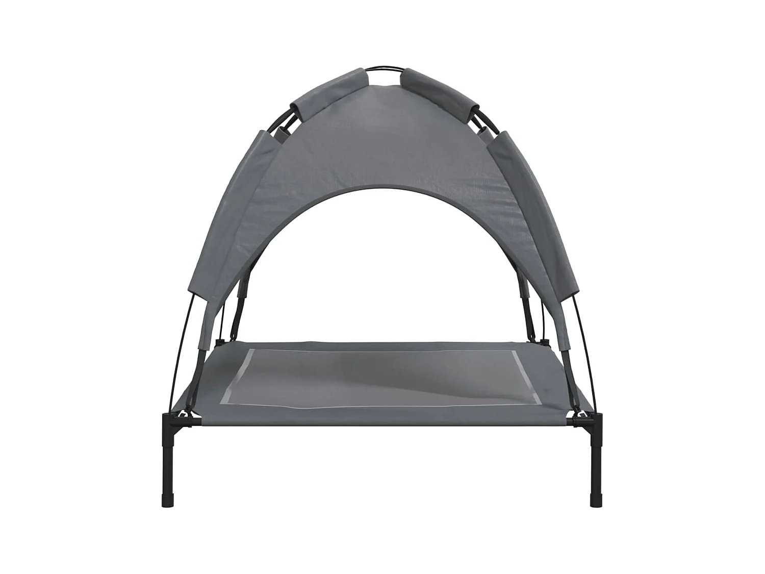 Cama para cães com toldo tecido oxford e aço antracite