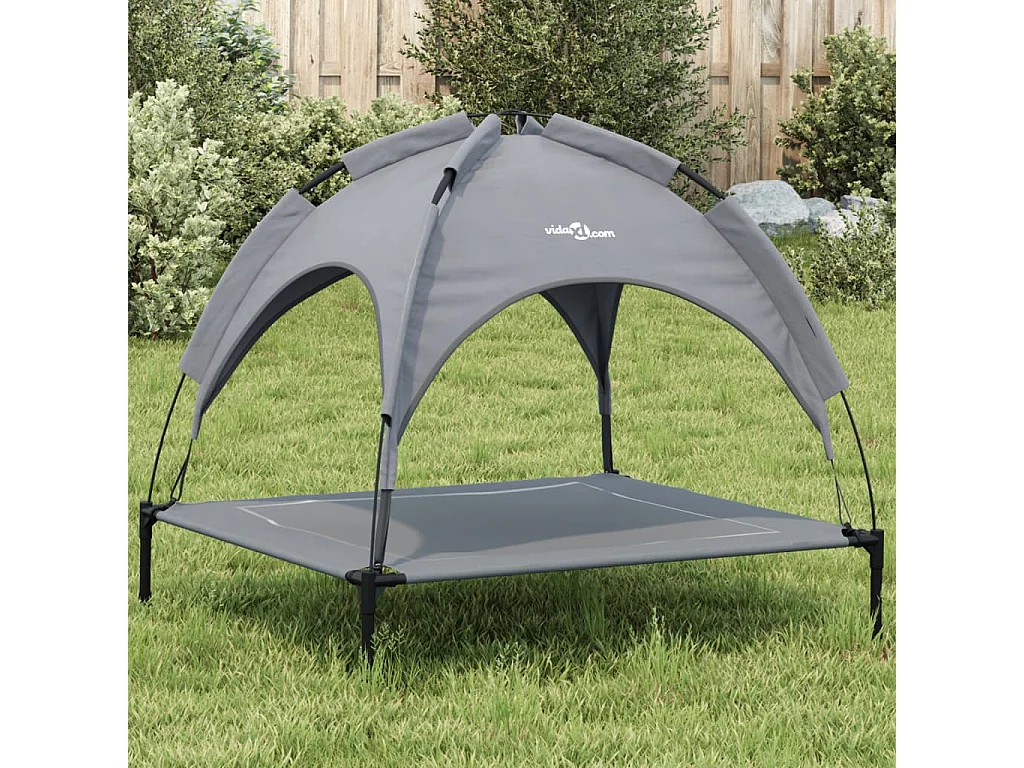 Cama para perros con dosel antracita tela oxford y acero