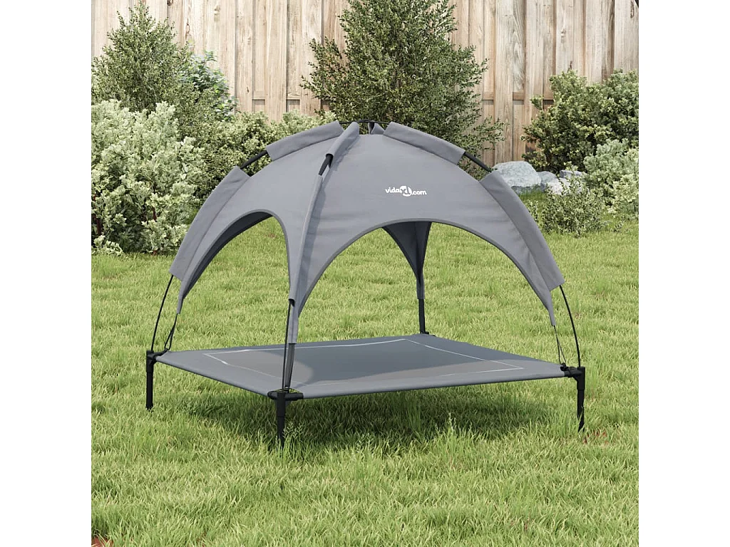 Cama para perros con dosel antracita tela oxford y acero