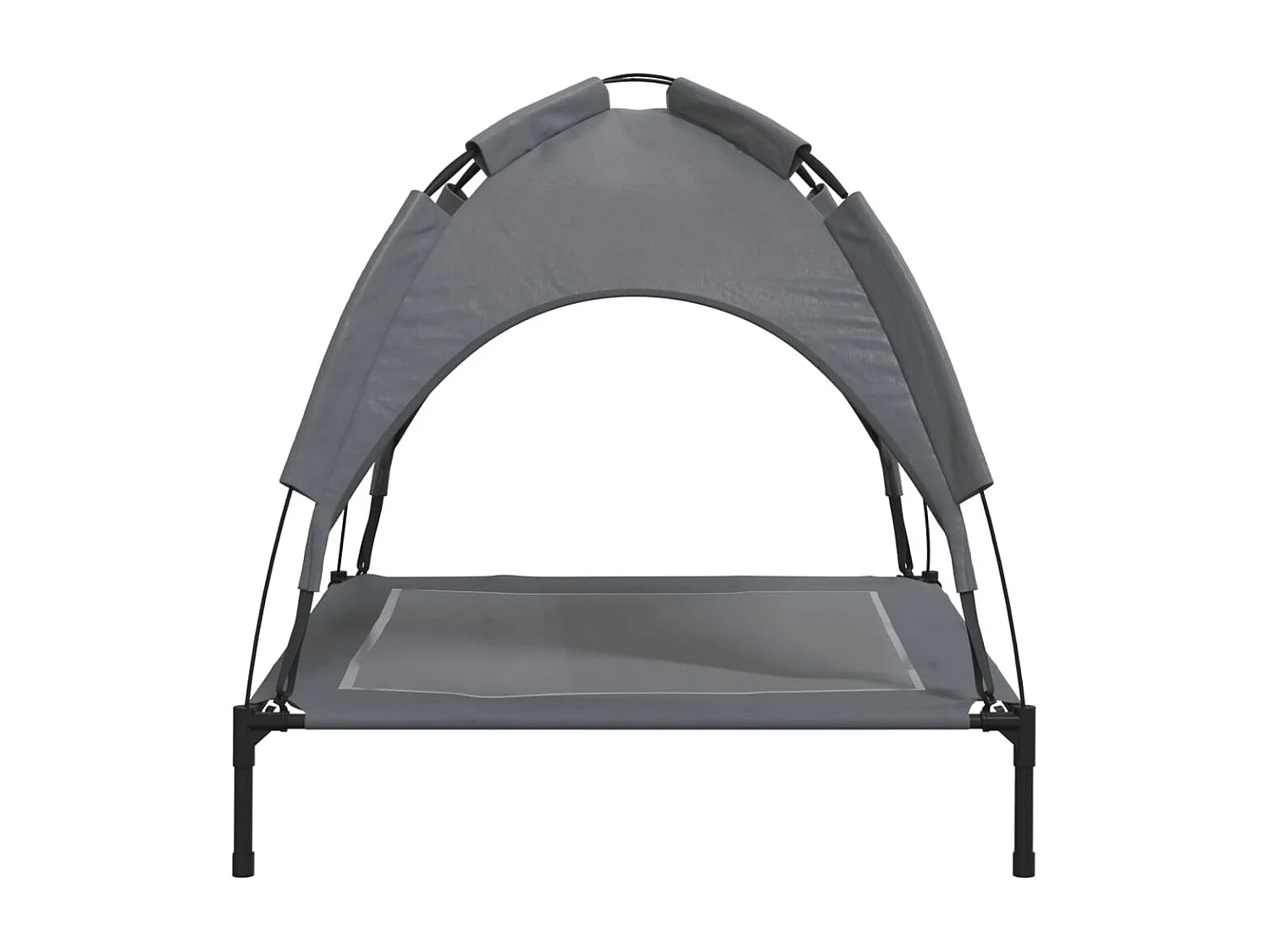 Cama para perros con dosel antracita tela oxford y acero