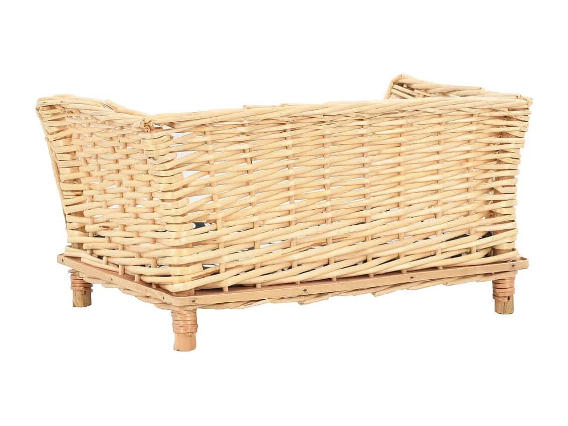Panier pour chiens avec coussin 50x33x30 cm Saule naturel