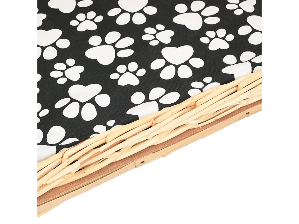 Panier pour chiens avec coussin 50x33x30 cm Saule naturel