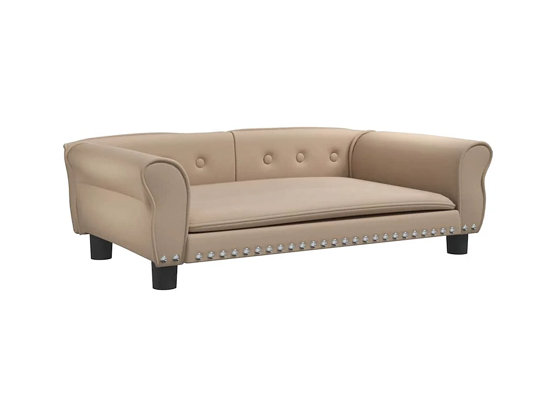 Cama para perros de cuero sintético color capuchino 95x55x30 cm