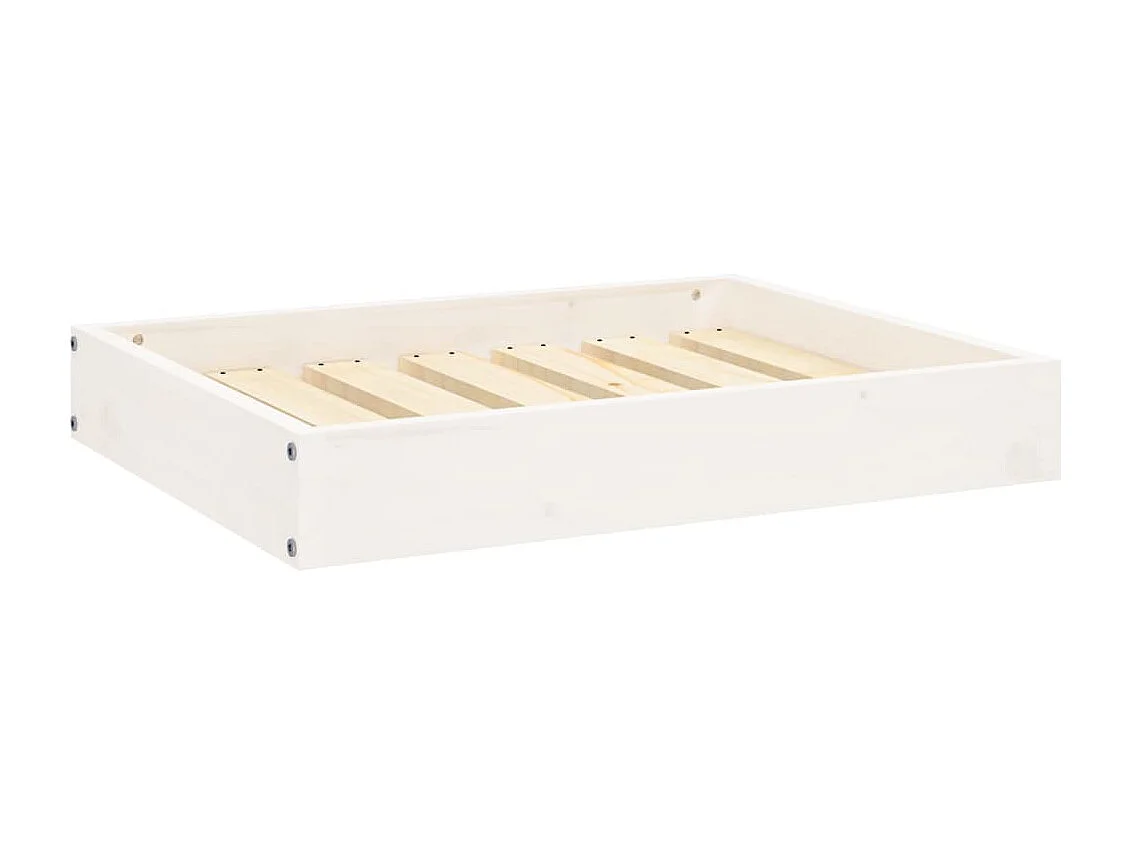 Lit pour chien Blanc 61,5x49x9 cm Bois de pin solide