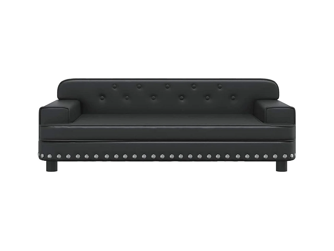 Cama para perros de cuero sintético negra 90x53x30 cm