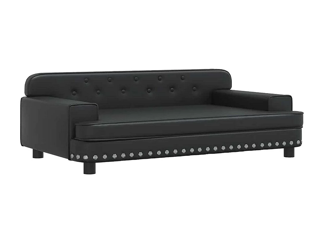 Lit pour chien noir 90x53x30 cm similicuir