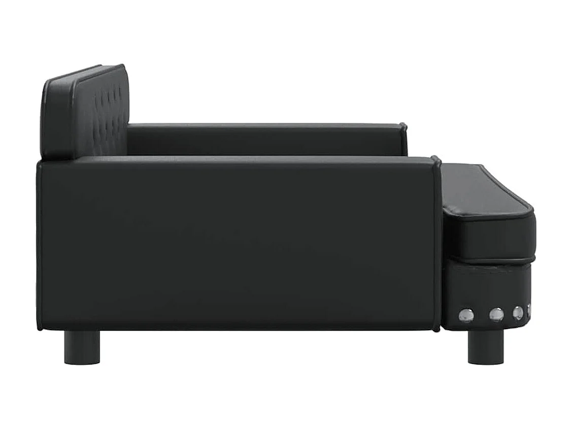 Lit pour chien noir 90x53x30 cm similicuir