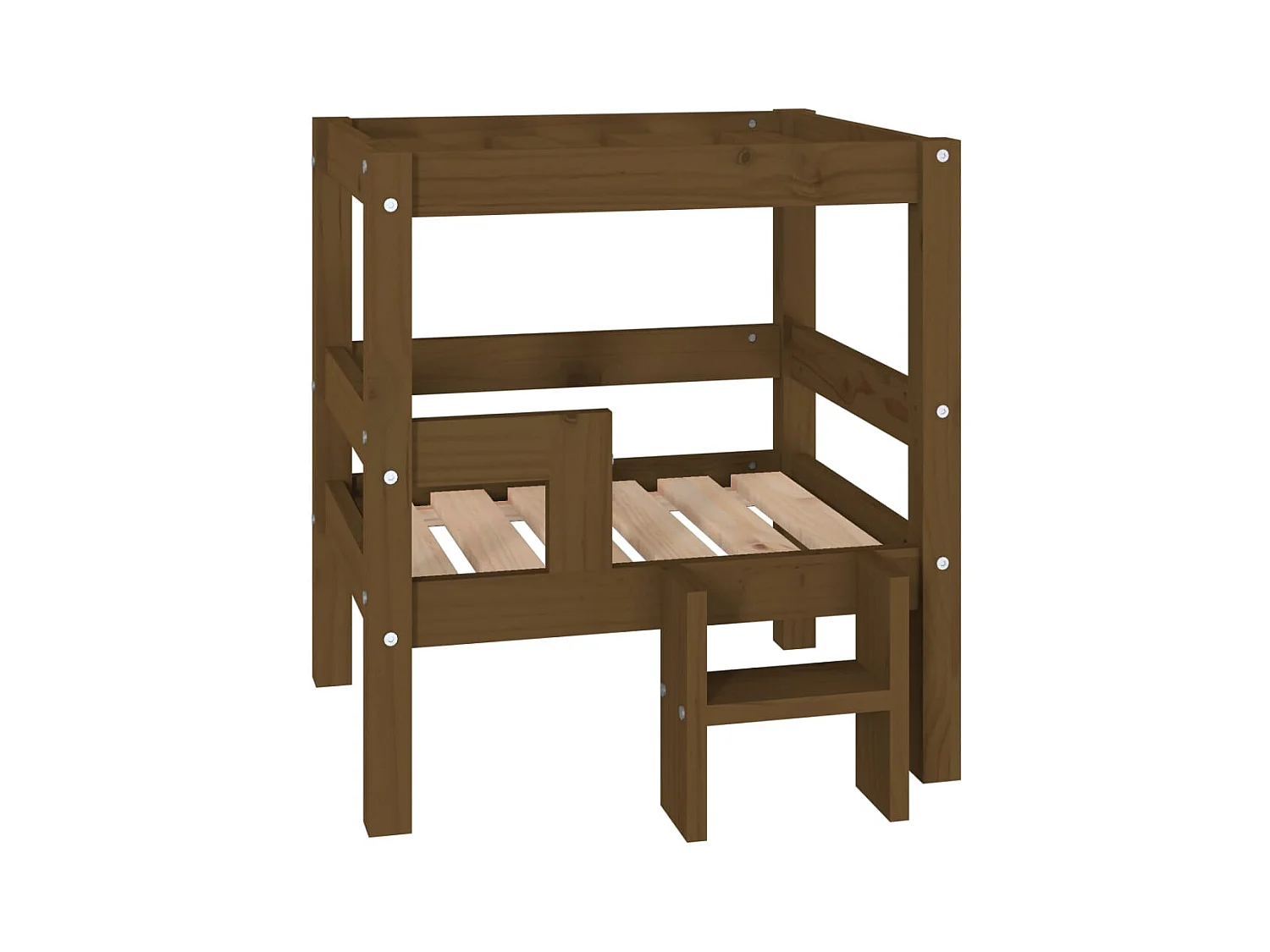 Cama para perros madera maciza pino marrón miel 55,5x53,5x60 cm