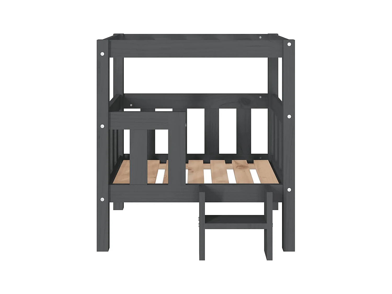 Cama para cães 65,5x50,5x70 cm madeira de pinho maciça cinza