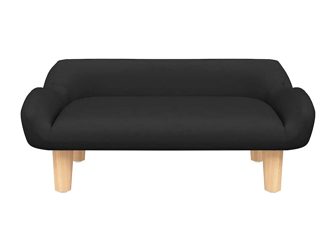 Cama para perros de tela negra 70x40x24 cm