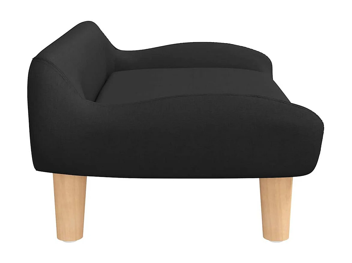 Cama para perros de tela negra 70x40x24 cm