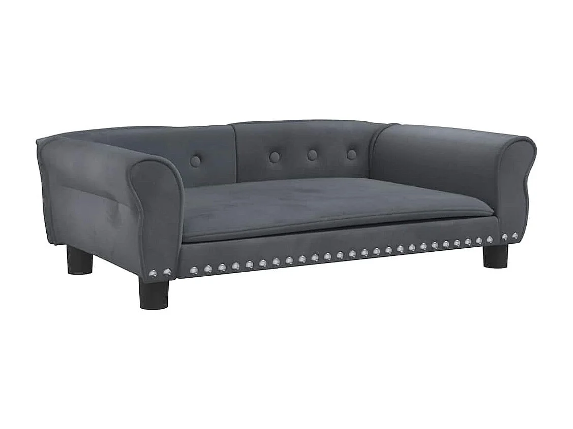Lit pour chien gris foncé 95x55x30 cm velours