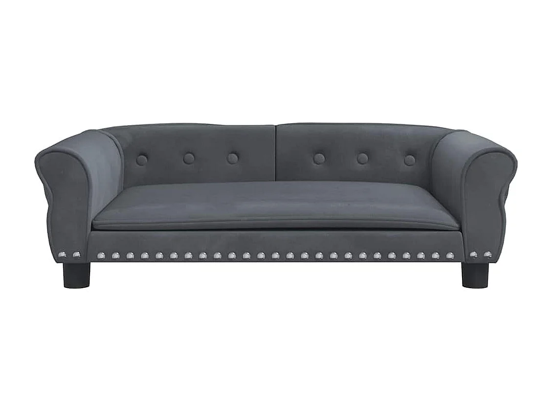 Lit pour chien gris foncé 95x55x30 cm velours