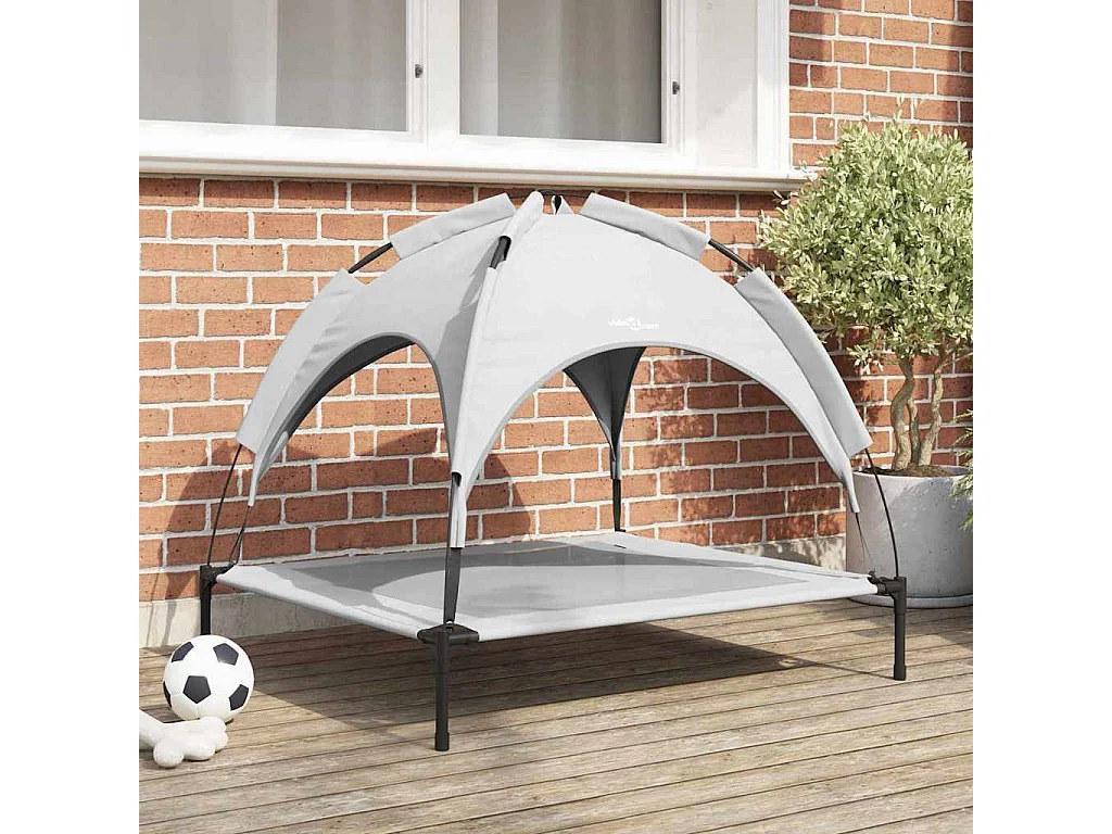 Lit pour Chien Gris argenté l Acier