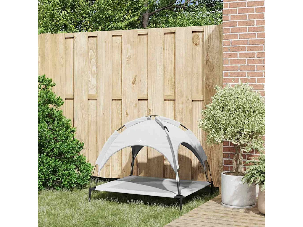 Lit pour Chien Gris argenté l Acier