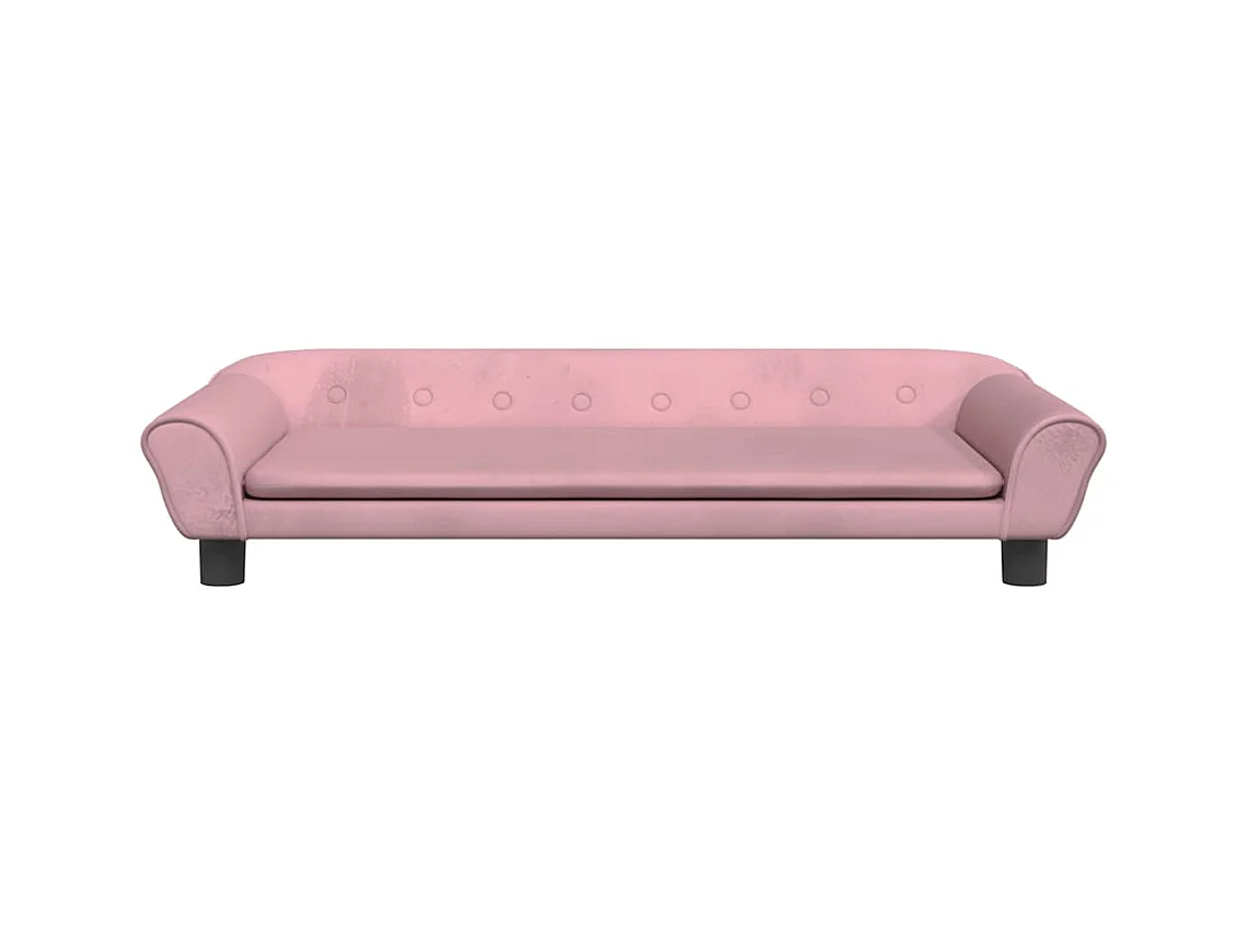 Cama para perros de terciopelo rosa 100x50x21 cm